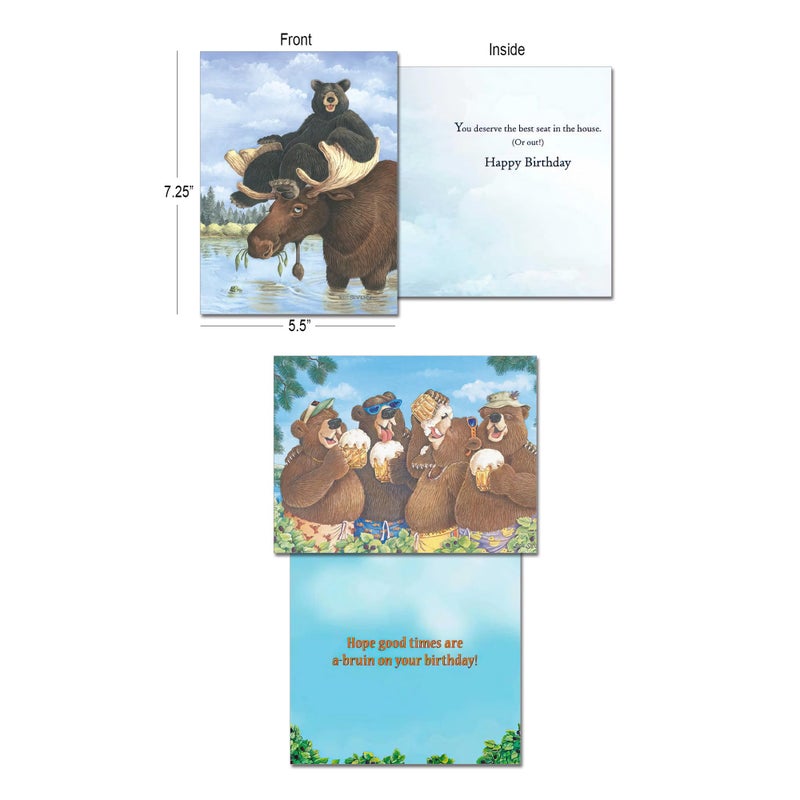 Leanin' Tree, Laughing Bear Art, Greeting Cards Assortment Box, Assorted Cards with Envelopes All Occasion, (20 Funny Cards, 22 Colorful Envelopes) - Image 2